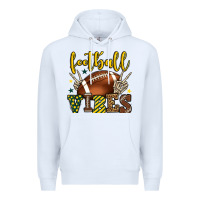 White Football vibes yellow and green team color Premium Hoodie - HowdyJamesFarm