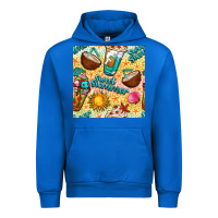 Cobalt sweet summer coffee cups with colorful leopard and sea stars seamless  Urban Hoodie - BundleAndBundleShop