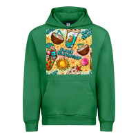 Emerald sweet summer coffee cups with colorful leopard and sea stars seamless  Urban Hoodie - BundleAndBundleShop