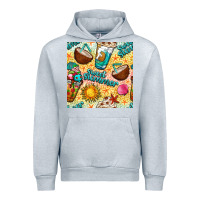 Heather Grey sweet summer coffee cups with colorful leopard and sea stars seamless  Urban Hoodie - BundleAndBundleShop