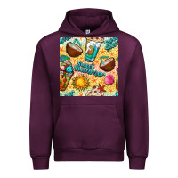 Mauve Wine sweet summer coffee cups with colorful leopard and sea stars seamless  Urban Hoodie - BundleAndBundleShop