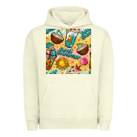 Pigment Pistachio sweet summer coffee cups with colorful leopard and sea stars seamless  Urban Hoodie - BundleAndBundleShop