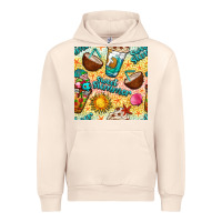 Sandshell sweet summer coffee cups with colorful leopard and sea stars seamless  Urban Hoodie - BundleAndBundleShop