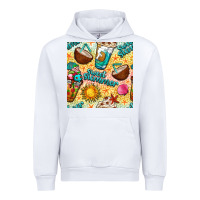 White sweet summer coffee cups with colorful leopard and sea stars seamless  Urban Hoodie - BundleAndBundleShop