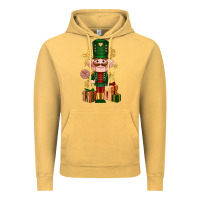Vintage Mustard Christmas Nutcracker Vintage Hoodie - NancyCooperArtShop