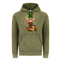 Vintage Olive Christmas Nutcracker Vintage Hoodie - NancyCooperArtShop