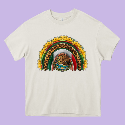 Mexico Sunflower Rainbow Heavy Core Tee Designed By Hra Design Shop