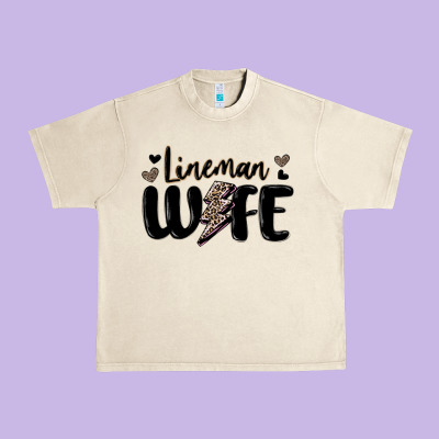 Lineman Wife Urban Heavy Tee Designed By Maliassmallbusiness