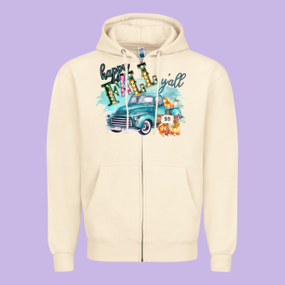 Happy Fall Yall Pumpkin Truck Shirt Zipper Hoodie Designed By Bettercallsaul