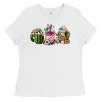 White mexican day of the dead coffee cups Ladies Tee - FaDigitalArtStudio