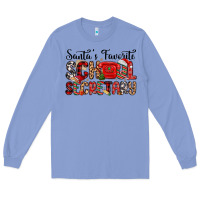 Colony Blue santa s favorite coffee school secretary Long Sleeve Tee - MaliasSmallBusiness