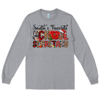 Heather Grey santa s favorite coffee school secretary Long Sleeve Tee - MaliasSmallBusiness
