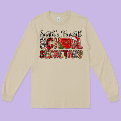 Santa S Favorite Coffee School Secretary Long Sleeve Tee Designed By Maliassmallbusiness