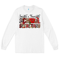 White santa s favorite coffee school secretary Long Sleeve Tee - MaliasSmallBusiness