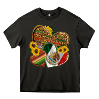 Asphalt mexico heart and sunflower Heavy Core Tee - HRA Design Shop