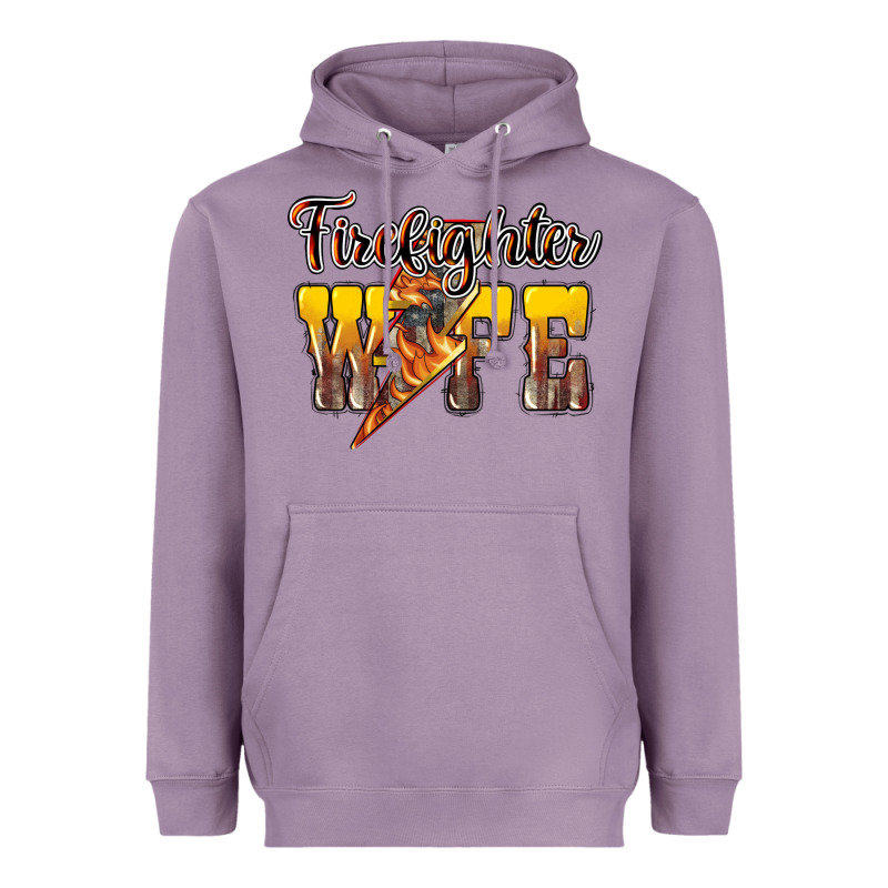 Firefighter Wife Lightning Bolt Heavyweight Hoodie by HowdyJamesFarm | Teevron