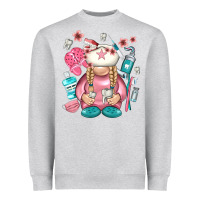 Heather Grey dentist gnome Heavyweight Sweatshirt - NancyCooperArtShop