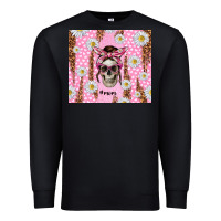 Black skull mom pink glitter with daisy Premium Sweatshirt - TumblerDesignByShophia