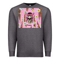 Charcoal Heather skull mom pink glitter with daisy Premium Sweatshirt - TumblerDesignByShophia