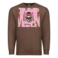 Chestnut skull mom pink glitter with daisy Premium Sweatshirt - TumblerDesignByShophia