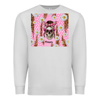 Dove Grey skull mom pink glitter with daisy Premium Sweatshirt - TumblerDesignByShophia
