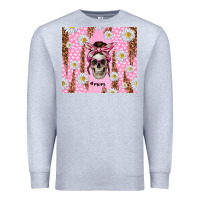Heather Grey skull mom pink glitter with daisy Premium Sweatshirt - TumblerDesignByShophia