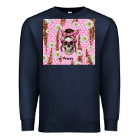 Navy skull mom pink glitter with daisy Premium Sweatshirt - TumblerDesignByShophia