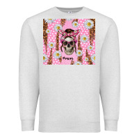 Oatmeal Heather skull mom pink glitter with daisy Premium Sweatshirt - TumblerDesignByShophia