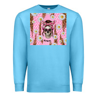 Ocean Blue skull mom pink glitter with daisy Premium Sweatshirt - TumblerDesignByShophia