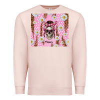 Pale Pink skull mom pink glitter with daisy Premium Sweatshirt - TumblerDesignByShophia