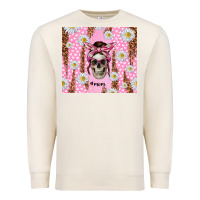 Sandshell skull mom pink glitter with daisy Premium Sweatshirt - TumblerDesignByShophia