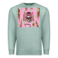 Seafoam skull mom pink glitter with daisy Premium Sweatshirt - TumblerDesignByShophia