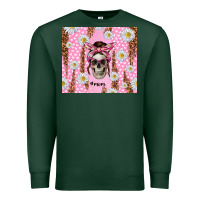 Sports Green skull mom pink glitter with daisy Premium Sweatshirt - TumblerDesignByShophia
