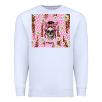 White skull mom pink glitter with daisy Premium Sweatshirt - TumblerDesignByShophia