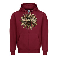 Burgundy Thankful Sunflower Zipper Hoodie - Bettercallsaul