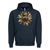Navy Thankful Sunflower Zipper Hoodie - Bettercallsaul