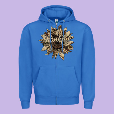 Thankful Sunflower Zipper Hoodie Designed By Bettercallsaul
