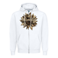 White Thankful Sunflower Zipper Hoodie - Bettercallsaul