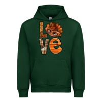 Forest Green thanksgiving with turkey love bbs Urban Hoodie - BundleAndBundleShop