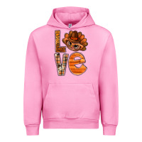 Fuchsia Pink thanksgiving with turkey love bbs Urban Hoodie - BundleAndBundleShop