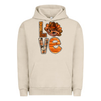 Pigment French Oak thanksgiving with turkey love bbs Urban Hoodie - BundleAndBundleShop
