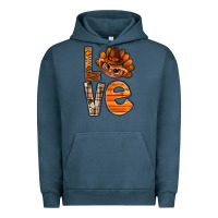 Pigment Midnight Navy thanksgiving with turkey love bbs Urban Hoodie - BundleAndBundleShop