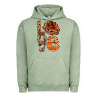 Pigment Oil Green thanksgiving with turkey love bbs Urban Hoodie - BundleAndBundleShop
