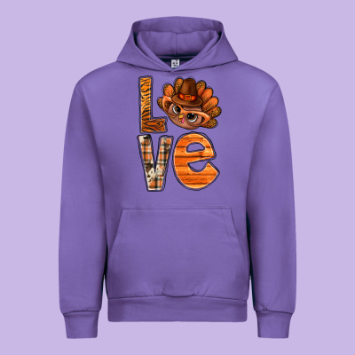 Thanksgiving With Turkey Love Bbs Urban Hoodie Designed By Bundleandbundleshop