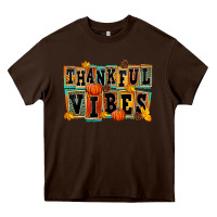 Chocolate Brown thankful vibes Heavy Core Tee - FaDigitalArtStudio