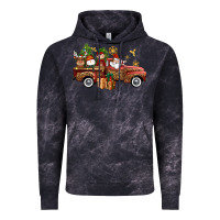 Cloud Black Christmas Truck Elf Santa snowman reindeer Vintage Hoodie - NancyCooperArtShop