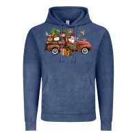 Vintage Denim Christmas Truck Elf Santa snowman reindeer Vintage Hoodie - NancyCooperArtShop