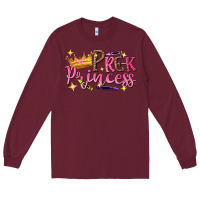 Burgundy pre k princess Long Sleeve Tee - NancyCooperArtShop