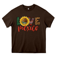 Chocolate Brown love mexico Heavy Core Tee - HRA Design Shop