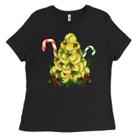 Black Lightning Softball Christmas Tree Ladies Tee - RanaPortraitStore